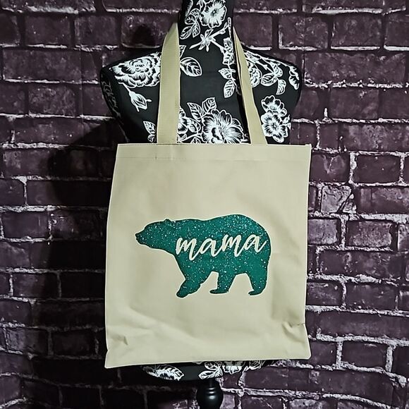 no brand Handbags - Canvas Tote Sparkle Mama Bear NWOT